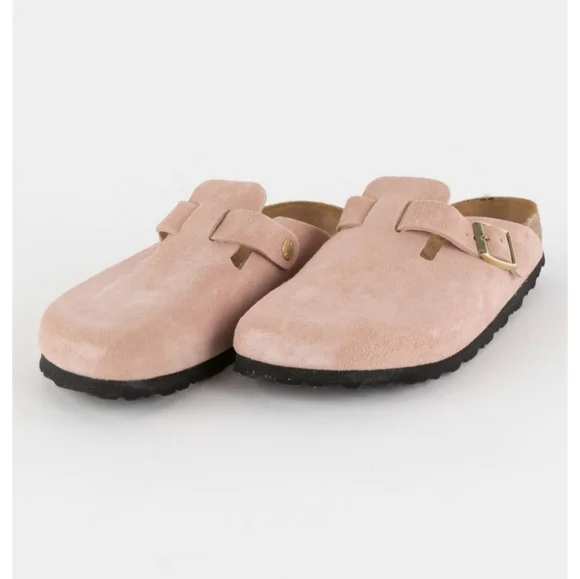 Birkenstocks Boston Suade Light Pink Clogs - Picture 4 of 7